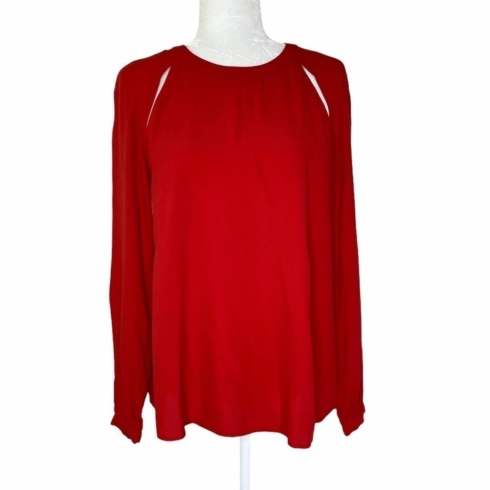 & OTHER STORIES Orange Red Cutout Blouse Size 6